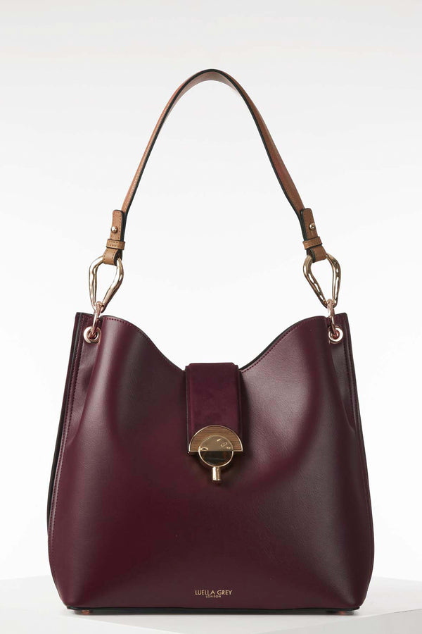 Alexi Plum/Tan Hobo Tote