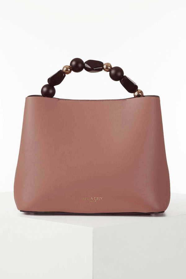 Danielle Rose Beaded Handle Crossbody Tote