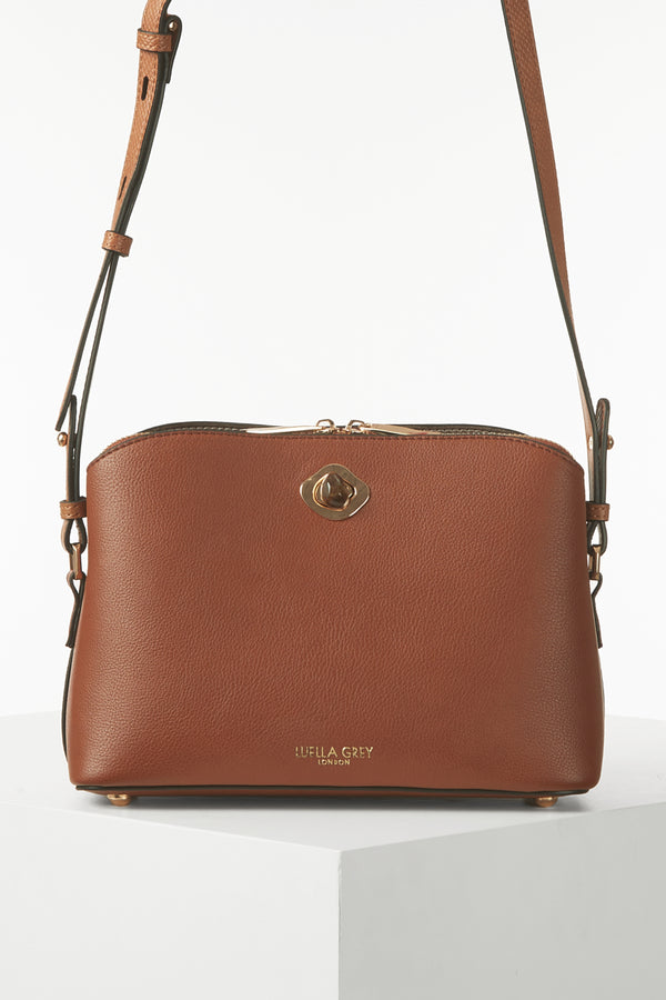 Julianna Di Conker/Tan Zip Top Crossbody